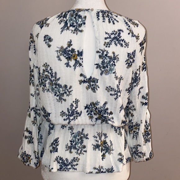 Lucky Brand Floral Open Shoulder Blouse - Picture 8 of 16